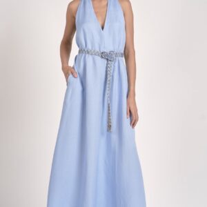 Light Blue VNeck Dress